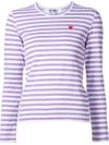 Comme Des Garçons Play Mini Heart Striped T-shirt In Pink