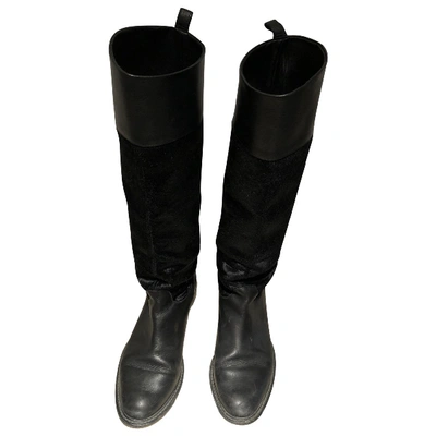 Pre-owned Ferragamo Leather Boots In Black