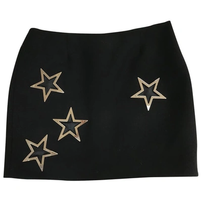 Pre-owned Anthony Vaccarello Wool Mini Skirt In Black