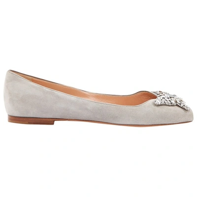 Pre-owned Aruna Seth Grey Suede Ballet Flats