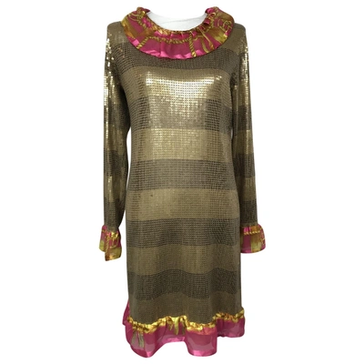 Pre-owned Michael Kors Mid-length Dress In Gold