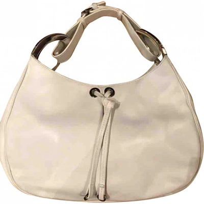Pre-owned Sergio Rossi Leather Handbag In White