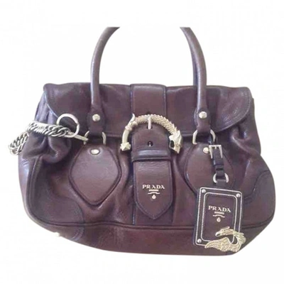 Pre-owned Prada Leather Handbag In Brown