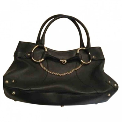 Pre-owned Gucci Leather Handbag In Black