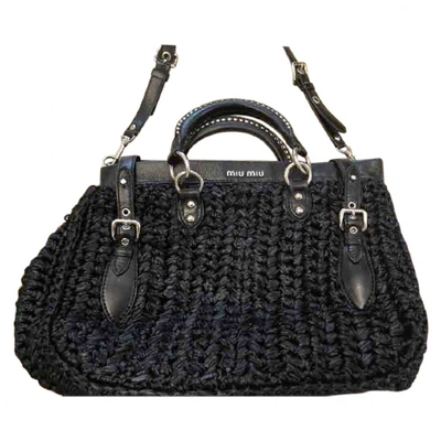 Pre-owned Miu Miu Cloth Handbag In Black