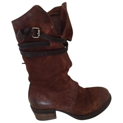 Pre-owned As98 Brown Leather Boots