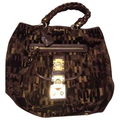 Pre-owned Miu Miu Cloth Bag In Brown