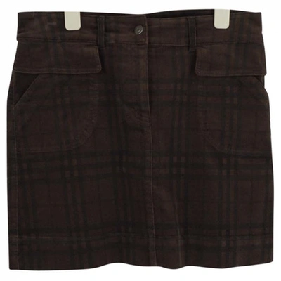 Pre-owned Burberry Velvet Mini Skirt In Brown