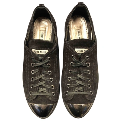 Pre-owned Miu Miu Trainers In Black