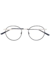 Calvin Klein Round Frame Glasses In 蓝色