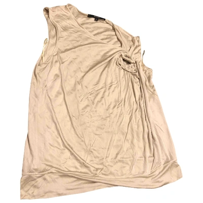 Pre-owned Gucci Silk Top In Beige