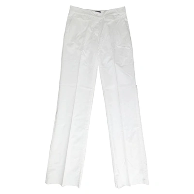 Pre-owned Fendi White Cotton Trousers