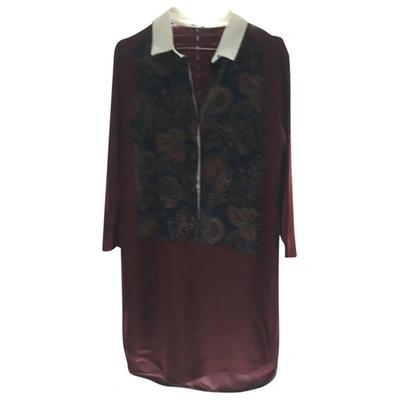 Pre-owned Sandro Mid-length Dress In Burgundy