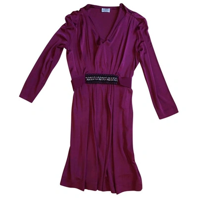 Pre-owned Philosophy Di Alberta Ferretti Silk Mini Dress In Burgundy