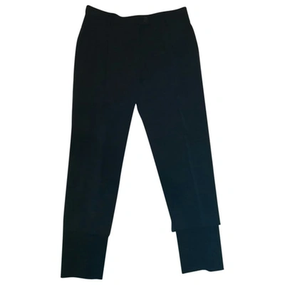 Pre-owned Moschino Wool Straight Pants In Blue
