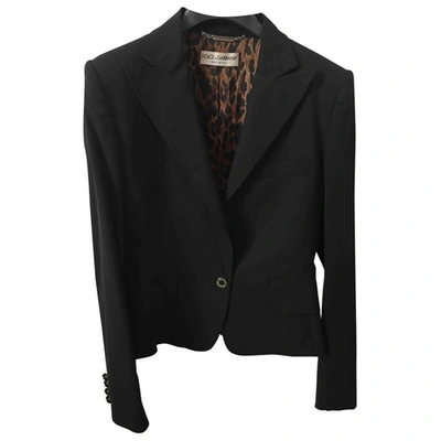Pre-owned Dolce & Gabbana Wool Short Vest In Black