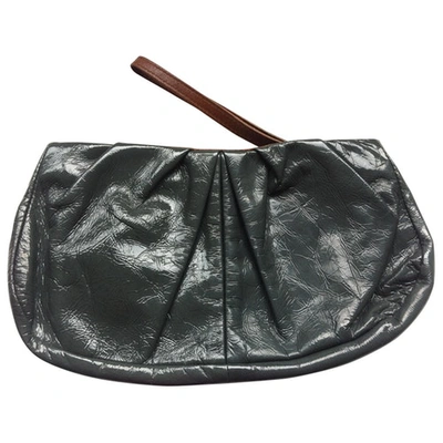 Pre-owned Sandro Grey Patent Leather Clutch Bag