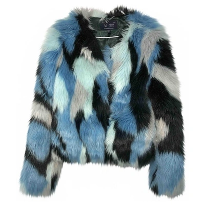 Pre-owned Armani Jeans Blue Faux Fur Jacket ModeSens