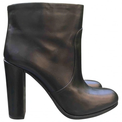 Pre-owned Prada Black Leather Ankle Boots
