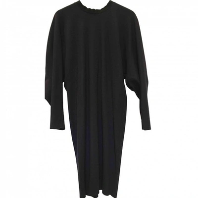 Pre-owned Lanvin Wool Mid-length Dress In Navy
