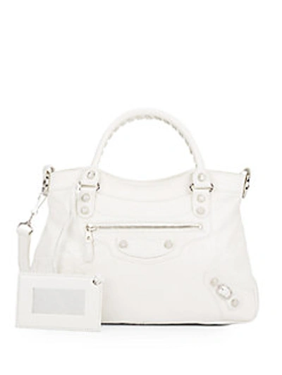 Balenciaga Leather Classic 12 Town Bag In Ivory ModeSens