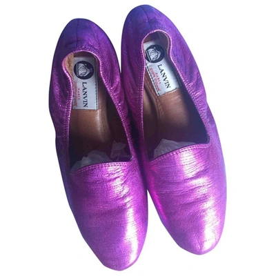 Pre-owned Lanvin Leather Flats In Pink