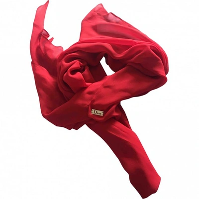 Pre-owned Dior Silk Stole In Red