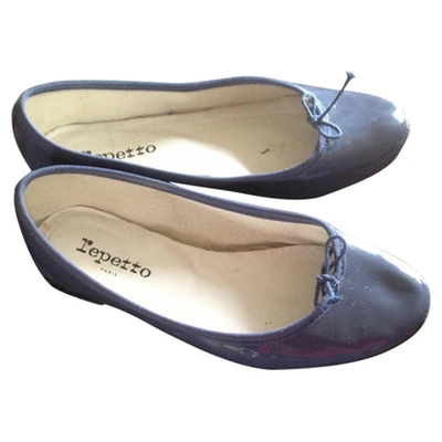 Pre-owned Repetto Blue Patent Leather Ballet Flats