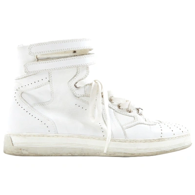 Pre-owned Dior Leather Trainers In White