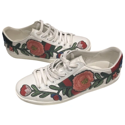 Pre-owned Gucci Ace Leather Trainers In Other