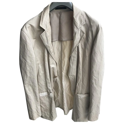 Pre-owned Emporio Armani Suit Jacket In Beige