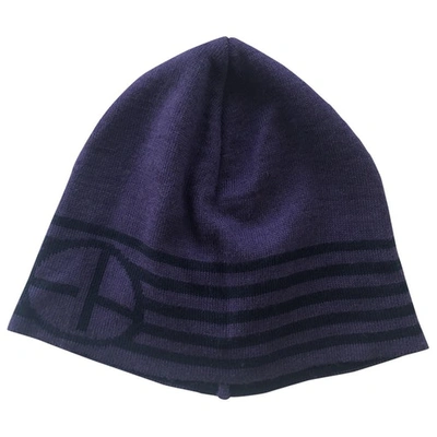 Pre-owned Emporio Armani Wool Beanie In Purple