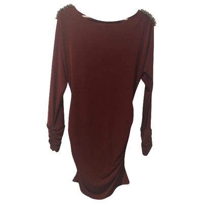 Pre-owned Philipp Plein Mini Dress In Burgundy