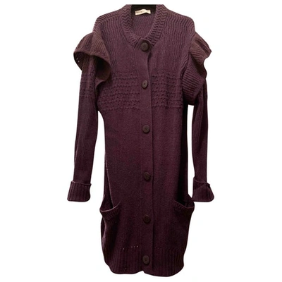 Pre-owned See By Chloé Wool Cardi Coat In Purple