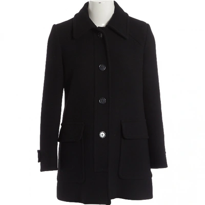 Pre-owned Miu Miu Wool Coat In Black