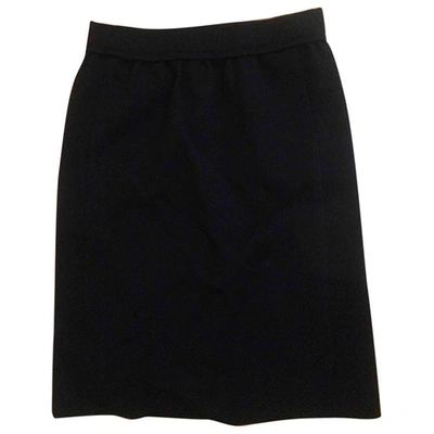 Pre-owned Louis Vuitton Wool Mid-length Skirt In Black