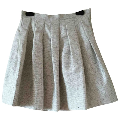 Pre-owned Dior Silk Skirt In Silver