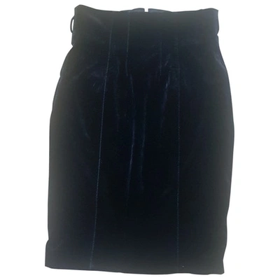 Pre-owned Giorgio Armani Velvet Skirt In Black