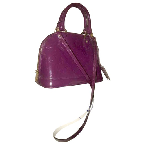 Pre-Owned Louis Vuitton Alma Bb Purple Patent Leather Handbag | ModeSens