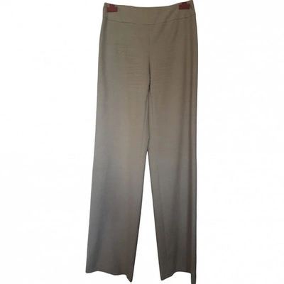 Pre-owned Kenzo Wool Straight Pants In Khaki