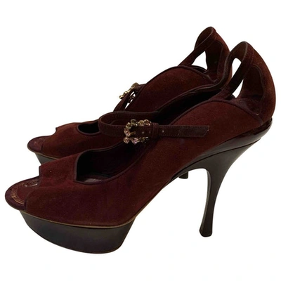Pre-owned Nina Ricci Leather Heels In Burgundy