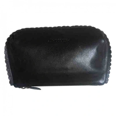 Pre-owned Alberta Ferretti Leather Clutch Bag In Black