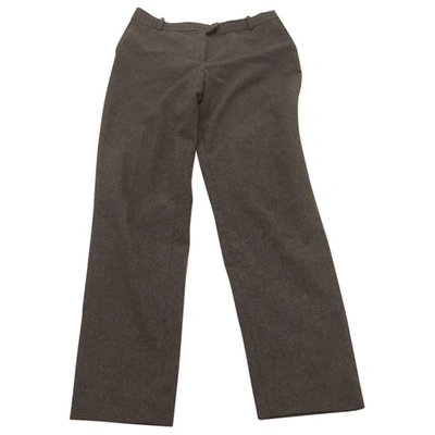 Pre-owned Maje Wool Straight Pants In Grey