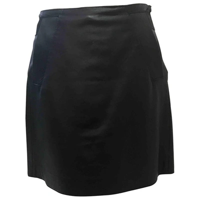 Pre-owned Philosophy Di Alberta Ferretti Leather Mini Skirt In Black