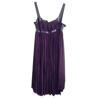 Pre-owned Alexander Mcqueen Purple Viscose Dress