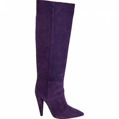 Pre-owned Pinko Purple Suede Boots