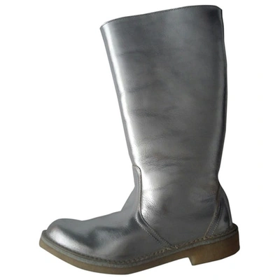 Pre-owned Pierre Hardy Leather Snow Boots In Silver