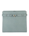 Valextra Brera B-tracollina Textured-leather Shoulder Bag In Blue/gray