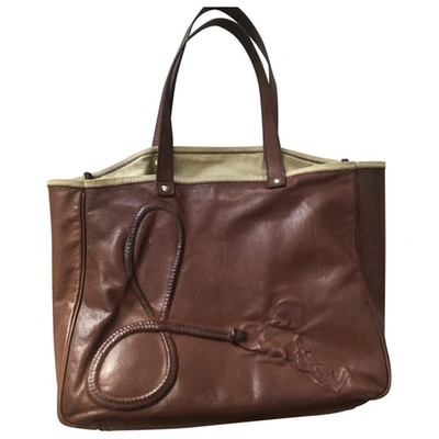 Pre-owned Saint Laurent Leather Tote In Brown
