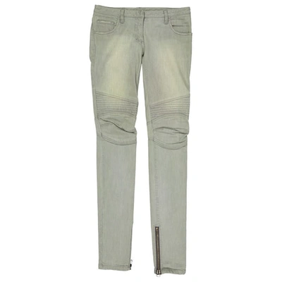 Pre-owned Balmain Slim Jeans In Beige